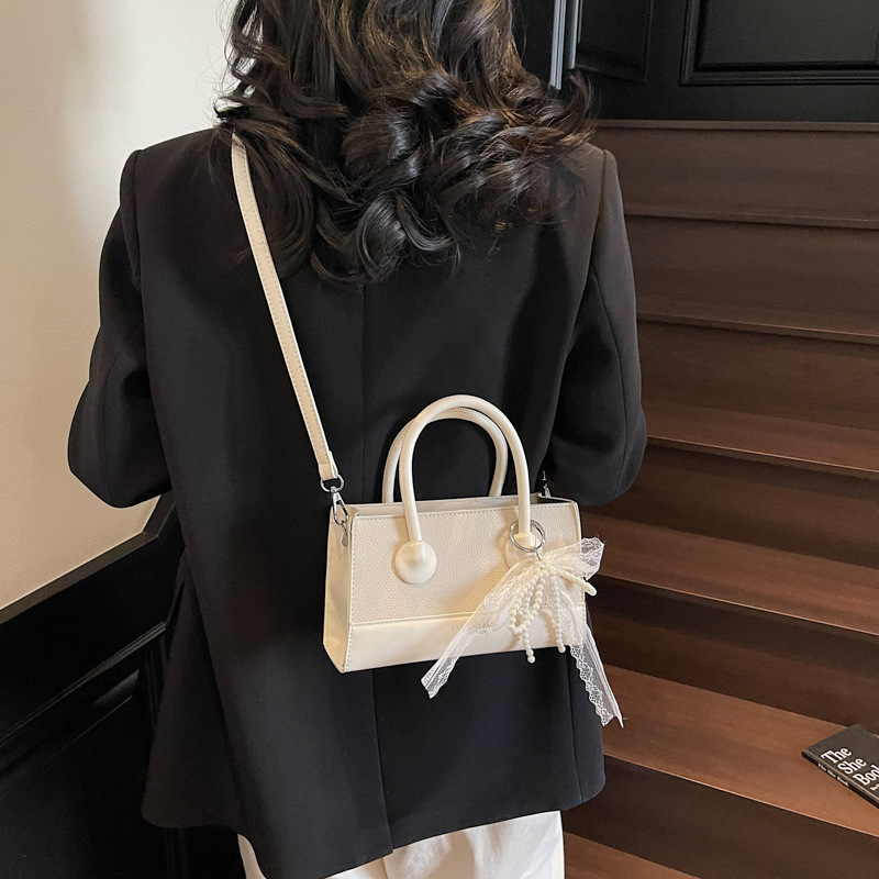 ポシェットレディース レースリボン装飾ハンドル付き2wayポシェット