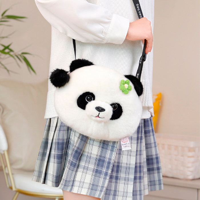 可愛いパンダ顔お財布ポシェット斜め掛けバッグ