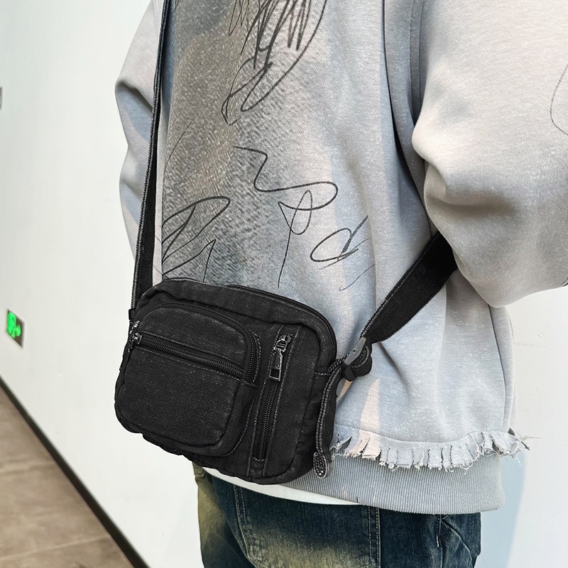 ポシェットレディース 多機能ポケット付きナイロン調ミニショルダーバッグ