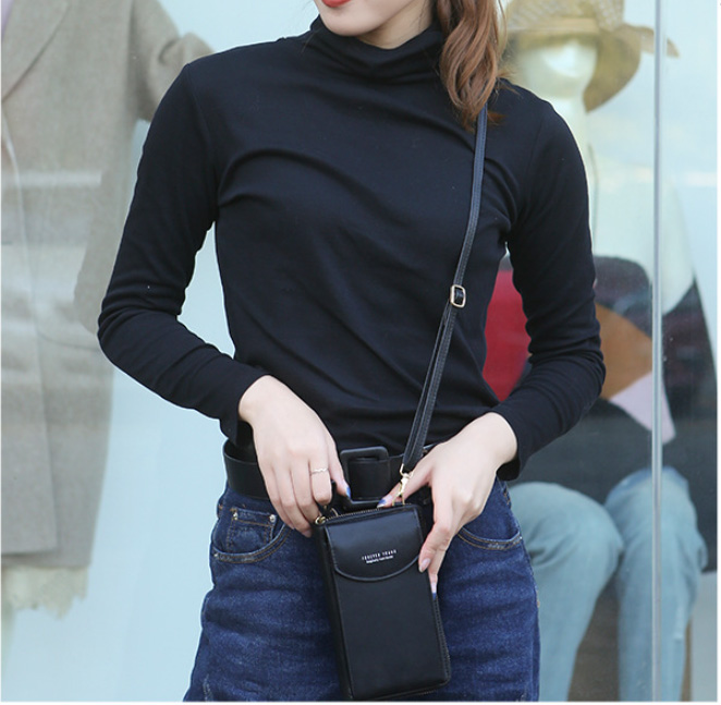 レディース縦型スマホポシェット斜め掛けミニバッグ