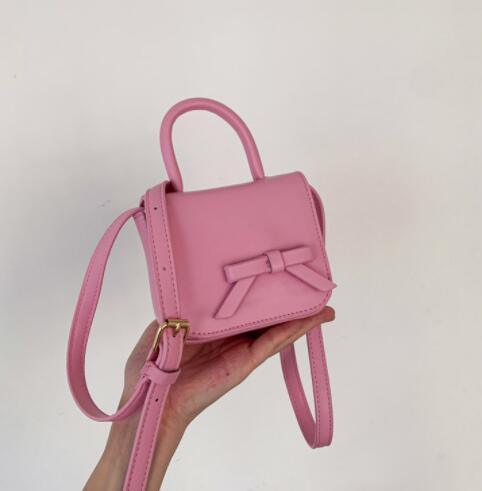 子ども用リボン付きミニポシェット斜め掛け鞄