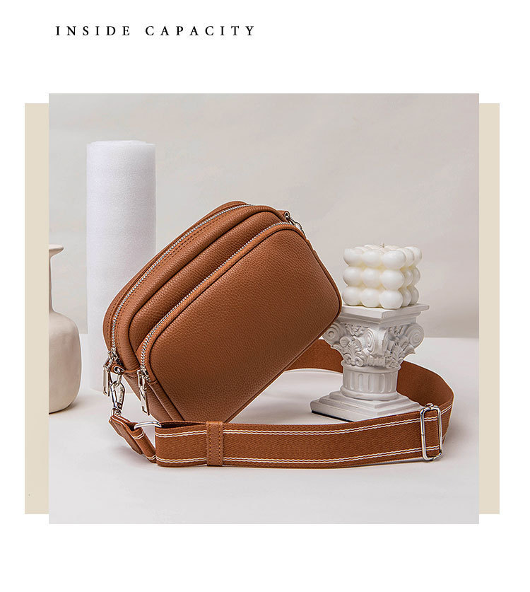 ポシェット 多機能仕切り付きミニ斜め掛けポシェット