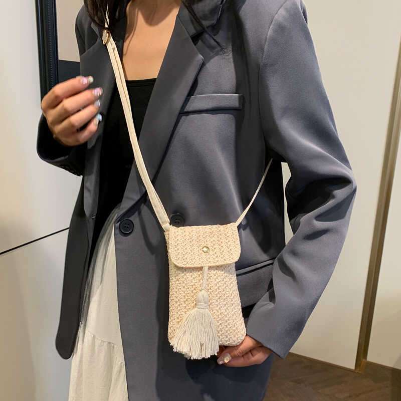 ポシェット　編み目模様ミニポシェット