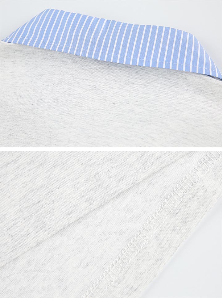 男女兼用 ストライプ襟切替半袖ポロシャツ 全2色