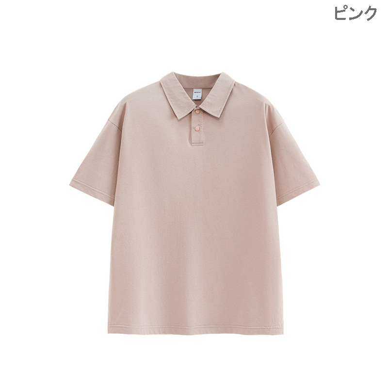 無地半袖ポロシャツ男女兼用カジュアル春夏新作