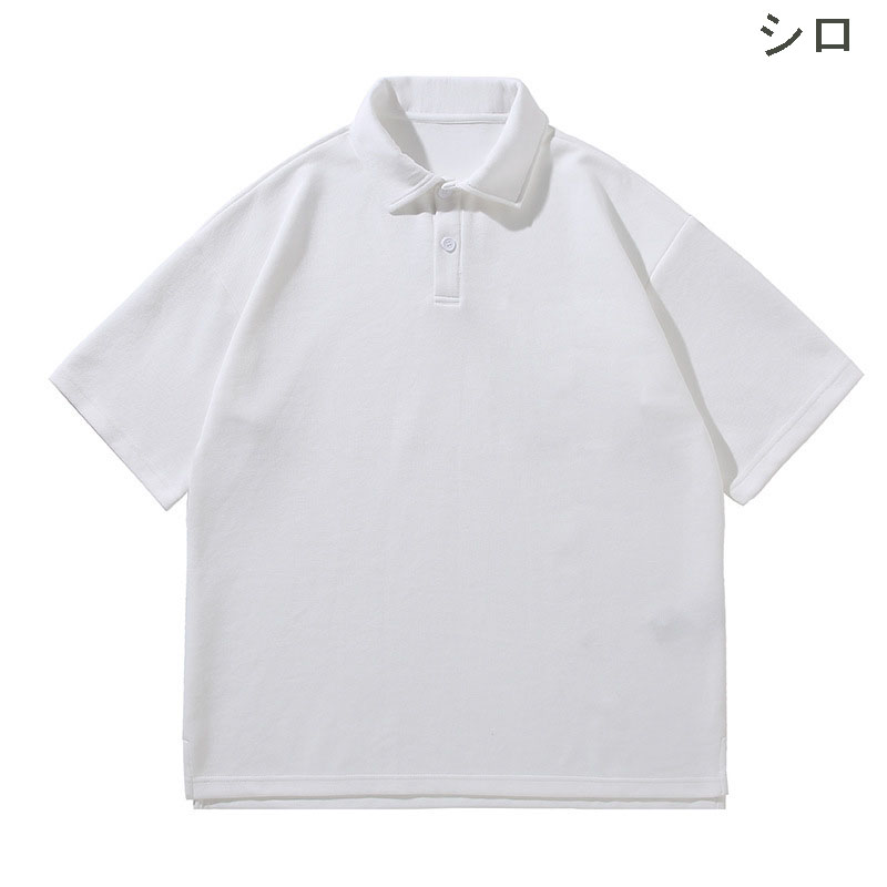 無地半袖ポロシャツ男女兼用カジュアル春夏