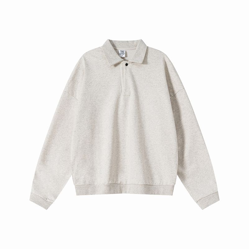 無地長袖ポロシャツ男女兼用ストリート系春秋新作全色展開