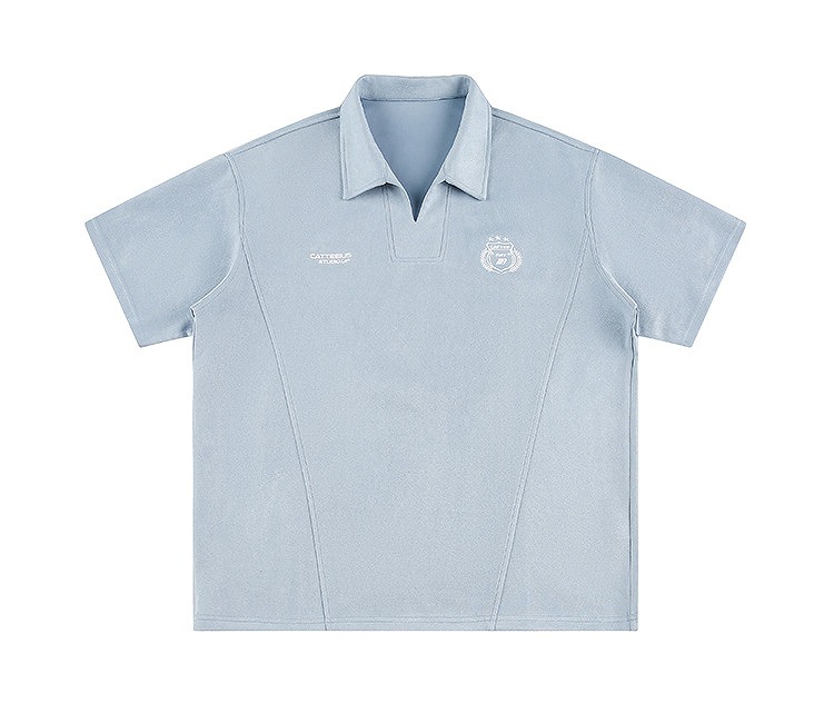 男女兼用 復古風学院スタイル半袖ポロシャツ 全3色