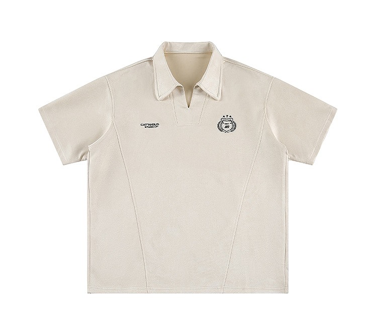 男女兼用 復古風学院スタイル半袖ポロシャツ 全3色