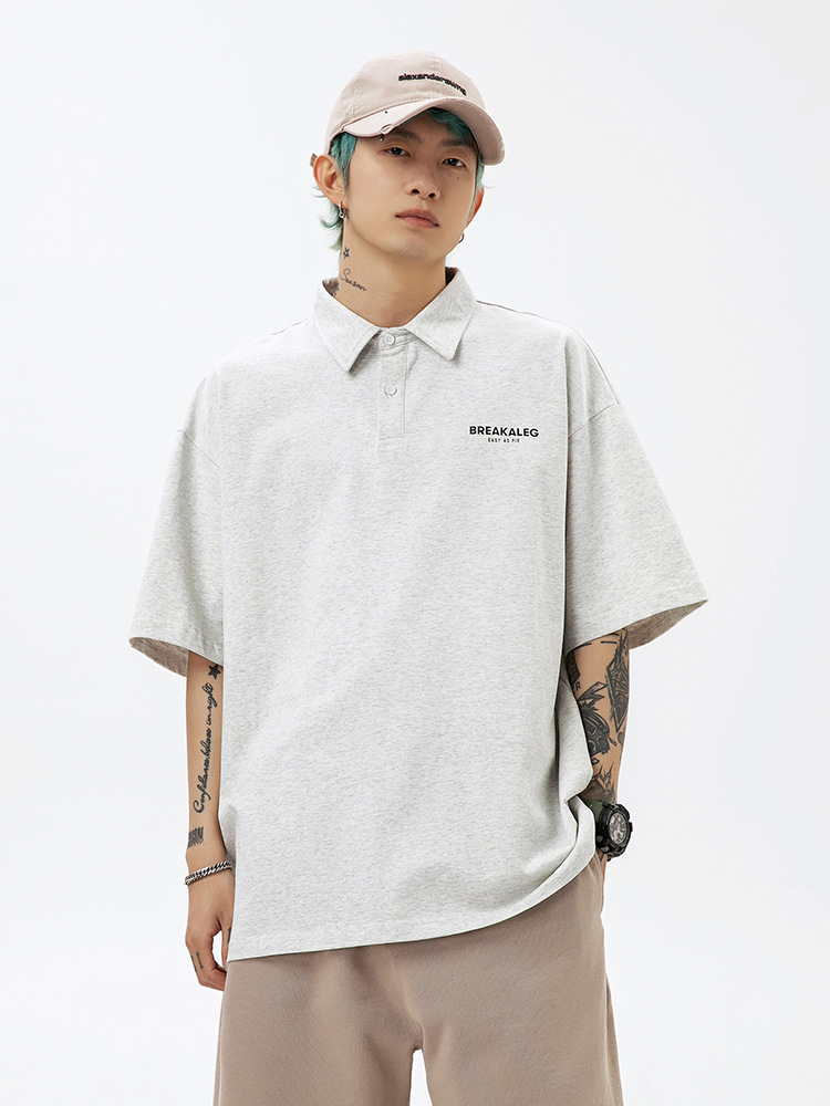 男女兼用半袖ポロシャツ黒無地カジュアル春夏