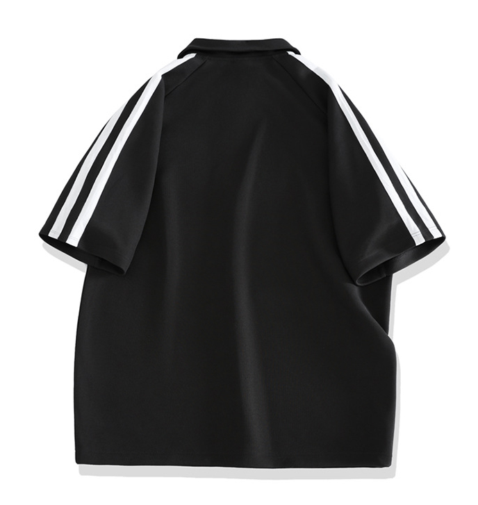 男女兼用スポーツライン入りポロシャツショートパンツセット