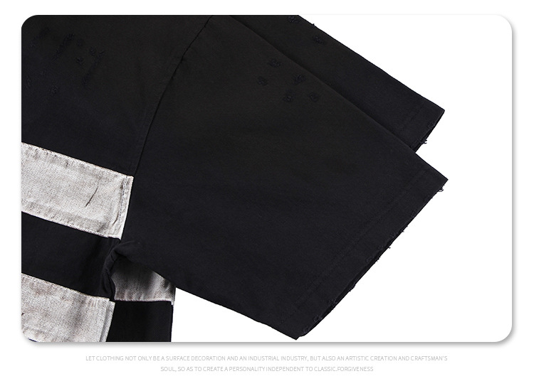 メンズ ダメージ加工 ビンテージ風 半袖 ポロシャツ 男女兼用 ストリート系