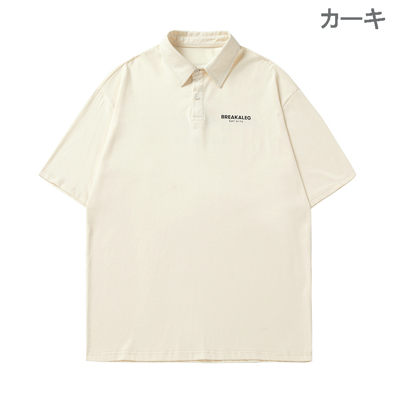 男女兼用半袖ポロシャツ黒無地カジュアル春夏