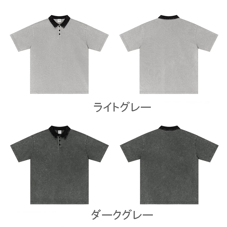 メンズ ヴィンテージ風半袖ポロシャツ男女兼用
