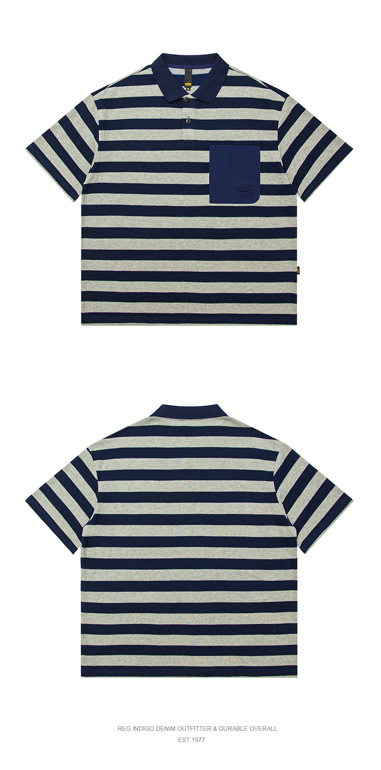 ボーダー柄ポロシャツ 男女兼用 春夏カジュアル