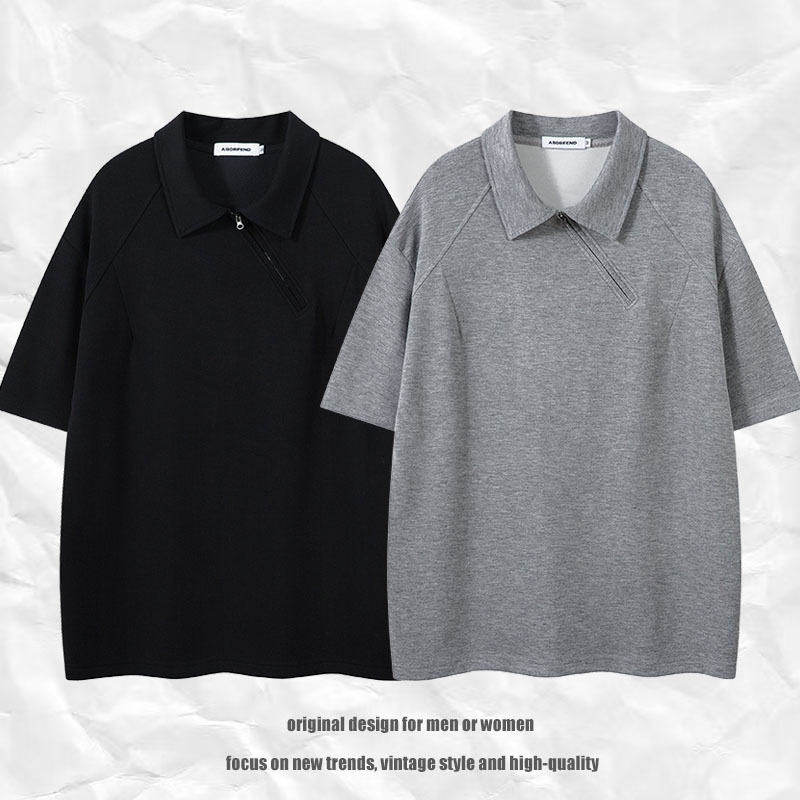 無地半袖ポロシャツ男女兼用春夏新作全2色