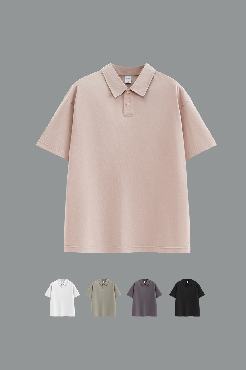 無地半袖ポロシャツ男女兼用カジュアル春夏新作