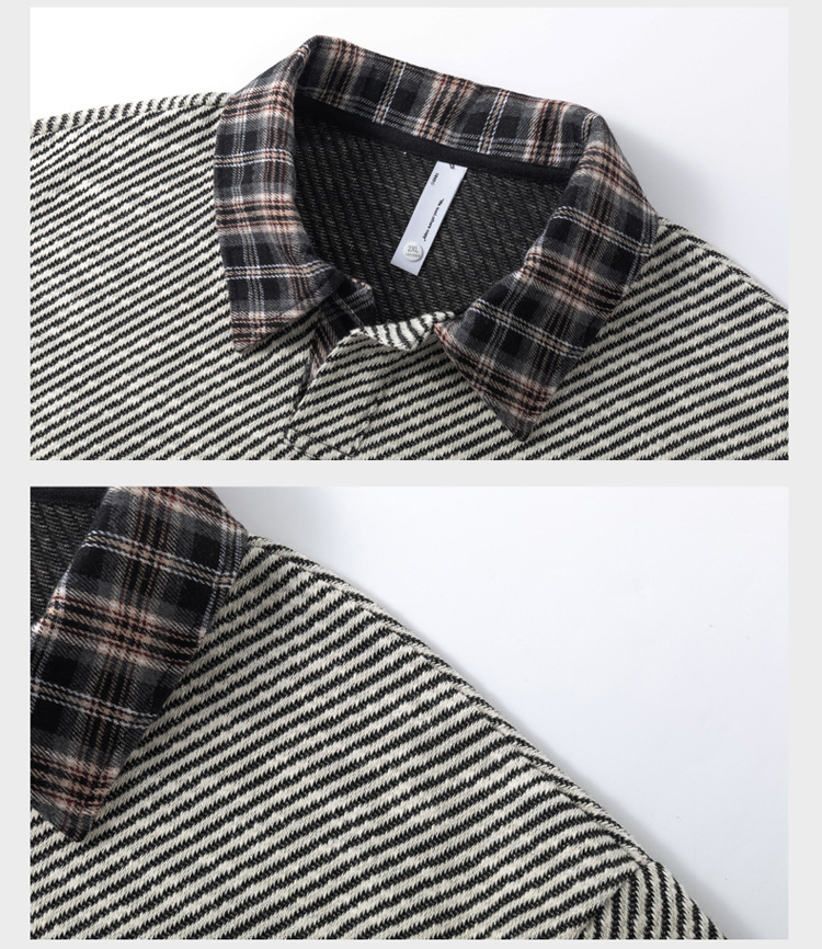 メンズ ニット ポロシャツ 半袖 チェック襟 ストライプ 男女兼用