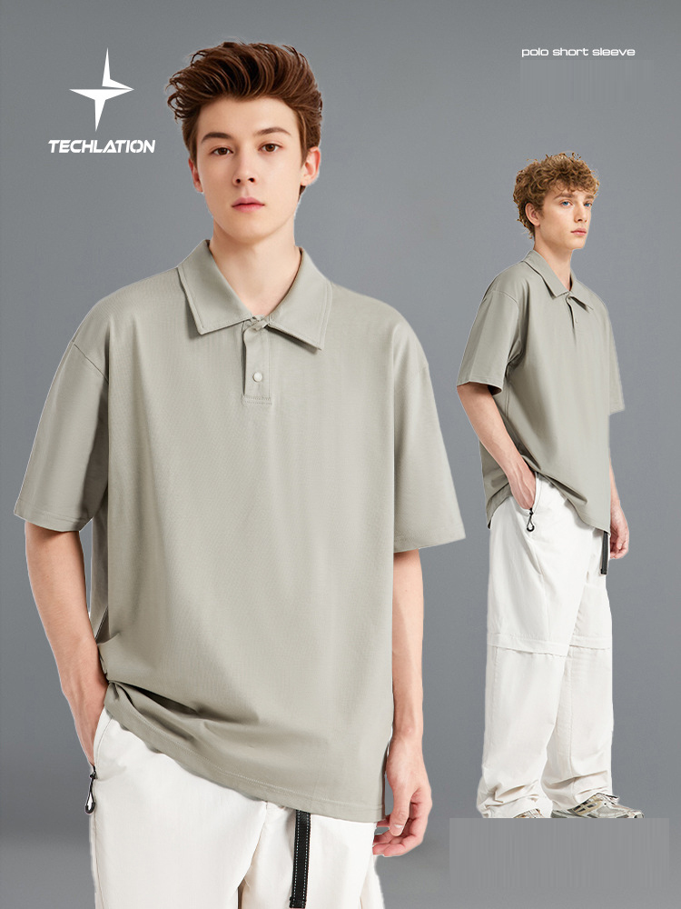 無地半袖ポロシャツ男女兼用カジュアル春夏新作