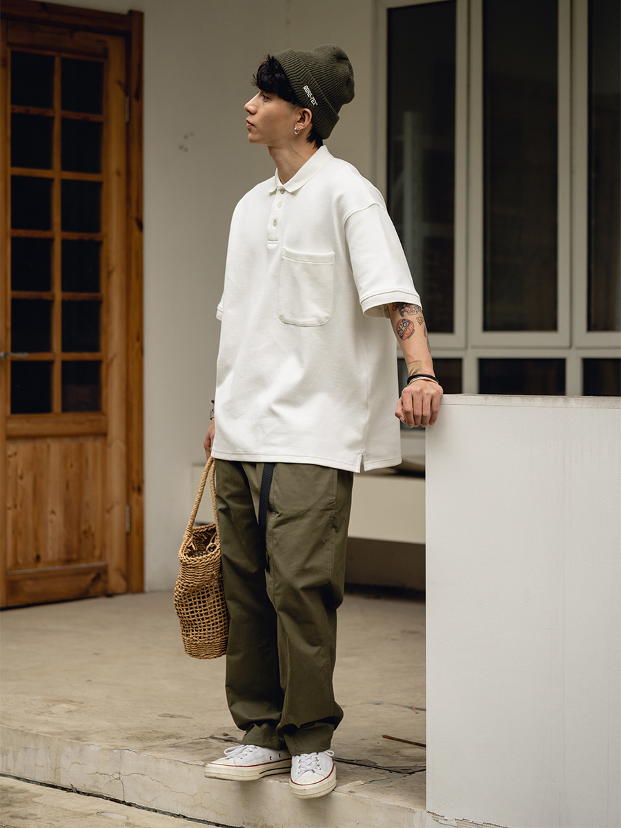 無地半袖ポロシャツ男女兼用カジュアル春夏