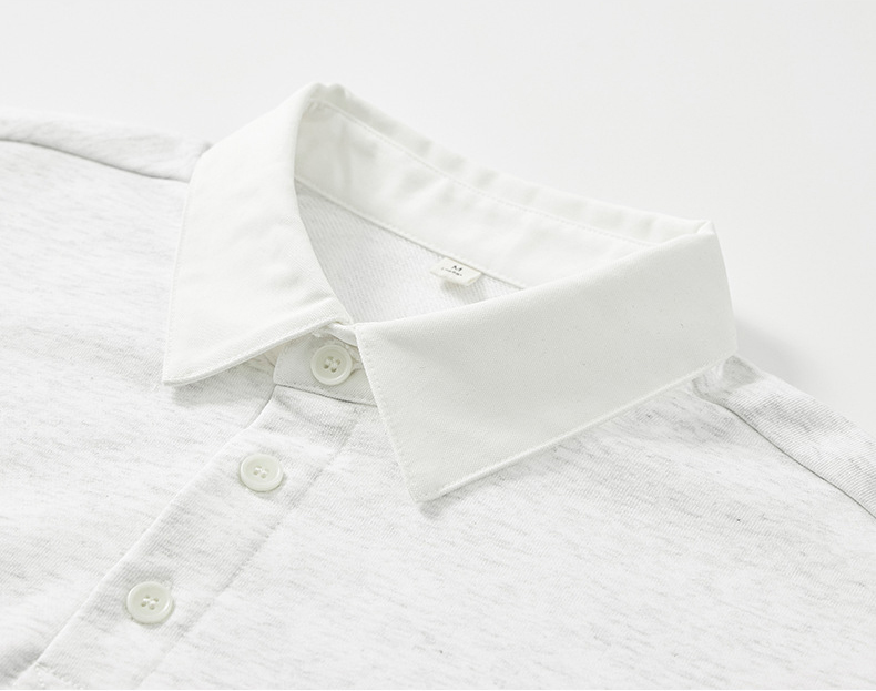 メンズ無地長袖ポロシャツ男女兼用春秋新作