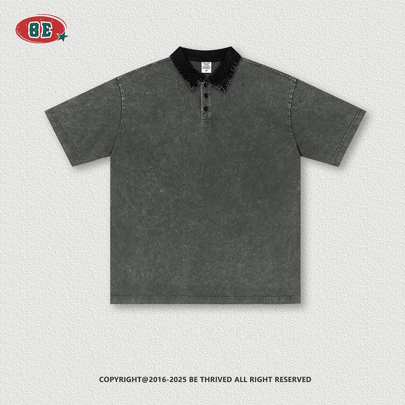 メンズ ヴィンテージ風半袖ポロシャツ男女兼用
