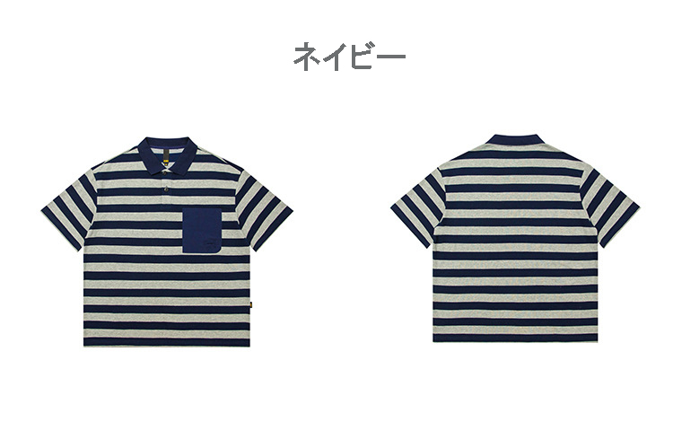 ボーダー柄ポロシャツ 男女兼用 春夏カジュアル