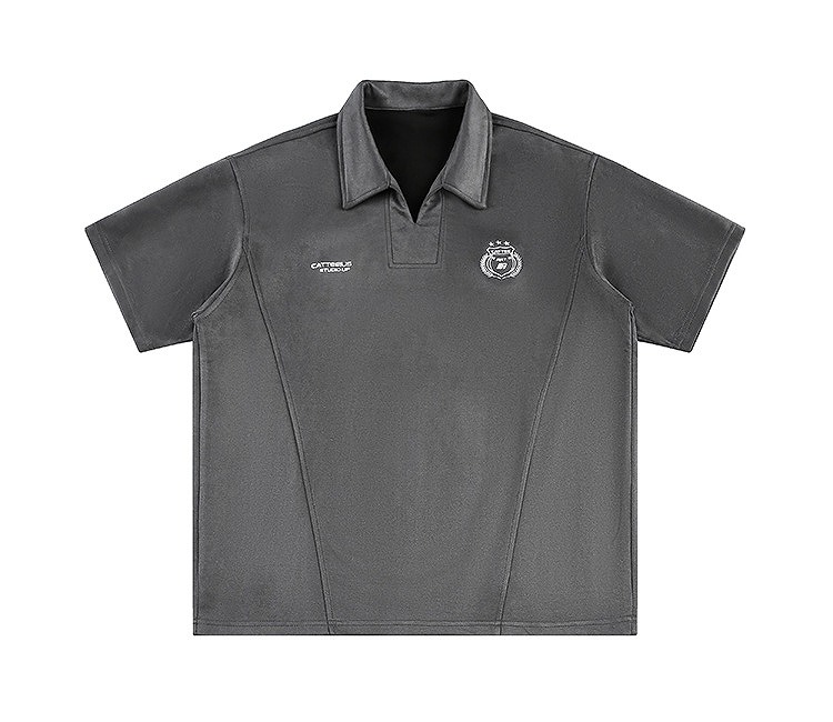 男女兼用 復古風学院スタイル半袖ポロシャツ 全3色