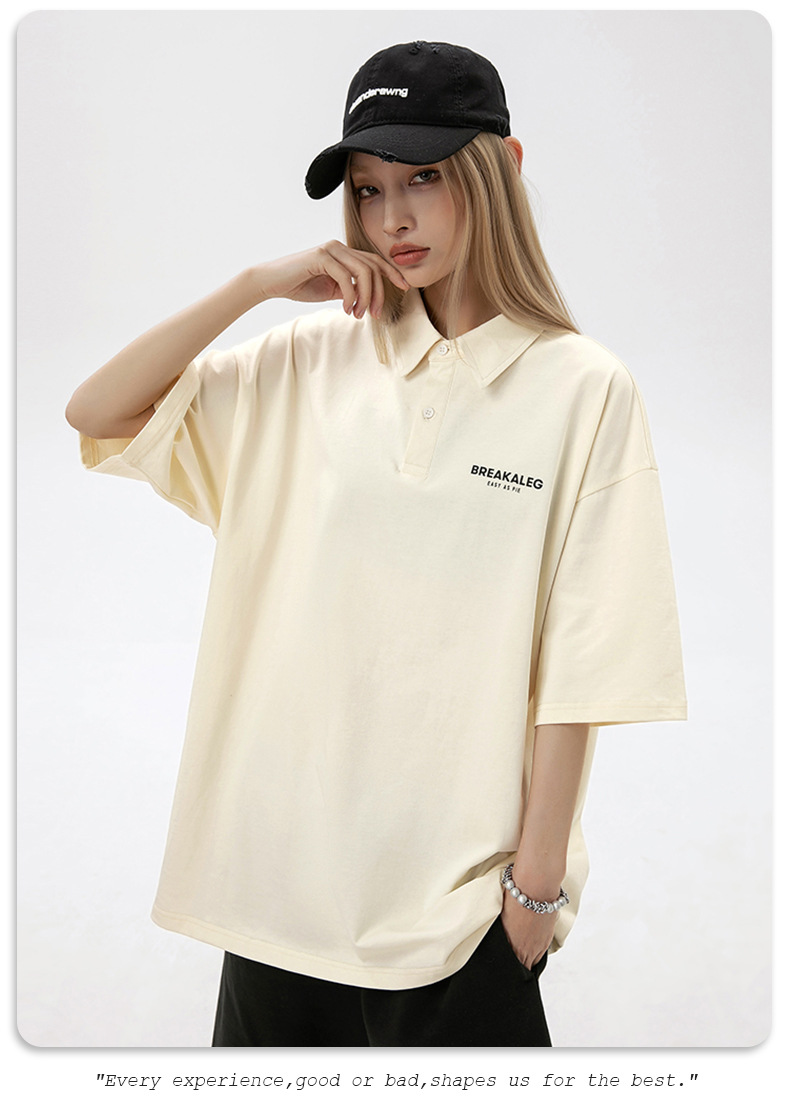 男女兼用半袖ポロシャツ黒無地カジュアル春夏