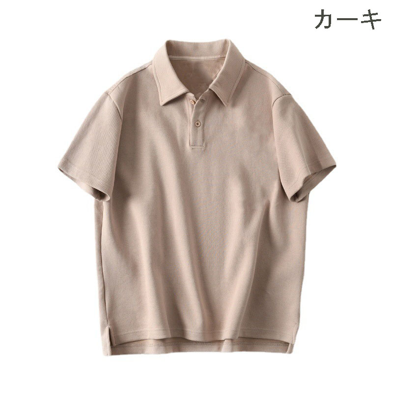 無地半袖ポロシャツ男女兼用カジュアル春夏