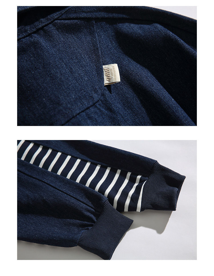 ボーダー柄長袖ポロシャツ男女兼用ストリート系秋冬新作