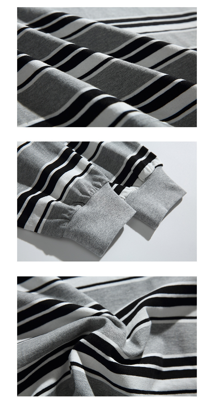 ボーダー柄長袖ポロシャツ 男女兼用 全2色