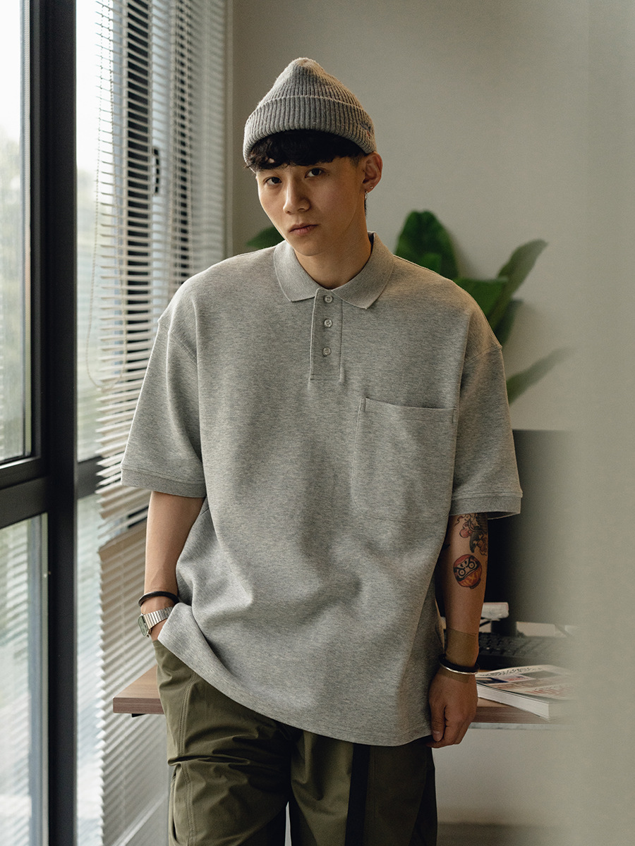 無地半袖ポロシャツ男女兼用カジュアル春夏