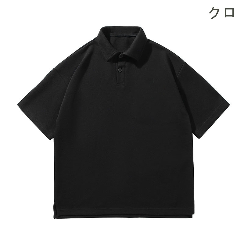 無地半袖ポロシャツ男女兼用カジュアル春夏
