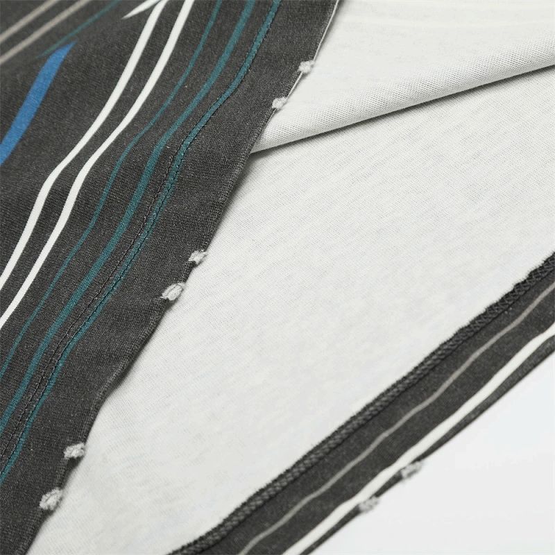 男女兼用レトロボーダー半袖ポロシャツ