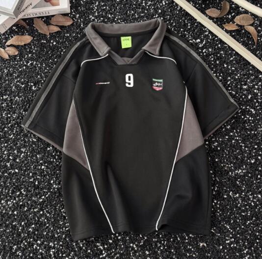 半袖ポロシャツ配色切り替え男性用上着