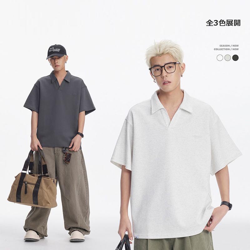 メンズ ユニセックス カジュアル ポロシャツ 半袖 男女兼用 全3色