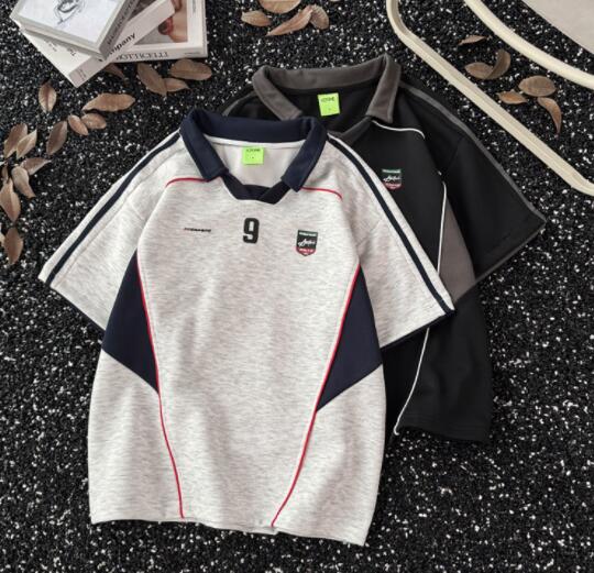 半袖ポロシャツ配色切り替え男性用上着