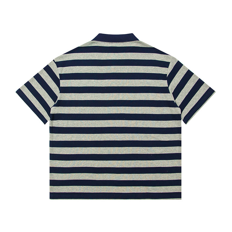 ボーダー柄ポロシャツ 男女兼用 春夏カジュアル