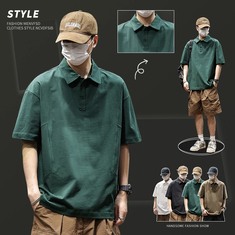 男女兼用無地半袖ポロシャツ春夏カジュアル全4色
