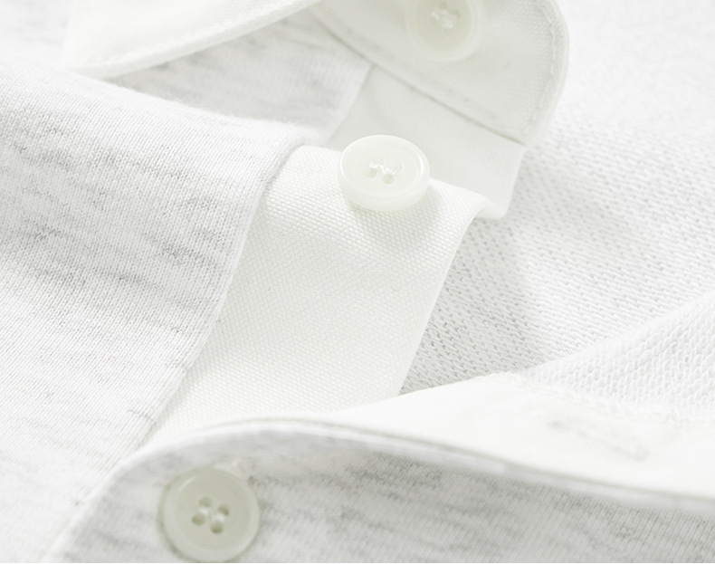 メンズ無地長袖ポロシャツ男女兼用春秋新作