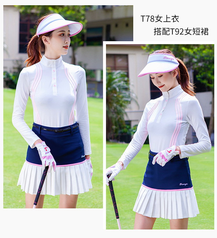 レディース ポロシャツ スポーティライン入り襟付き長袖ポロシャツ