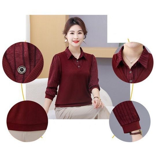 レディース ポロシャツ プリーツ袖エレガント襟付き