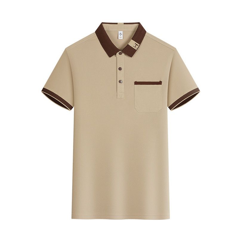 レディース ポロシャツ 配色襟ポケット付きレディースポロシャツ半袖
