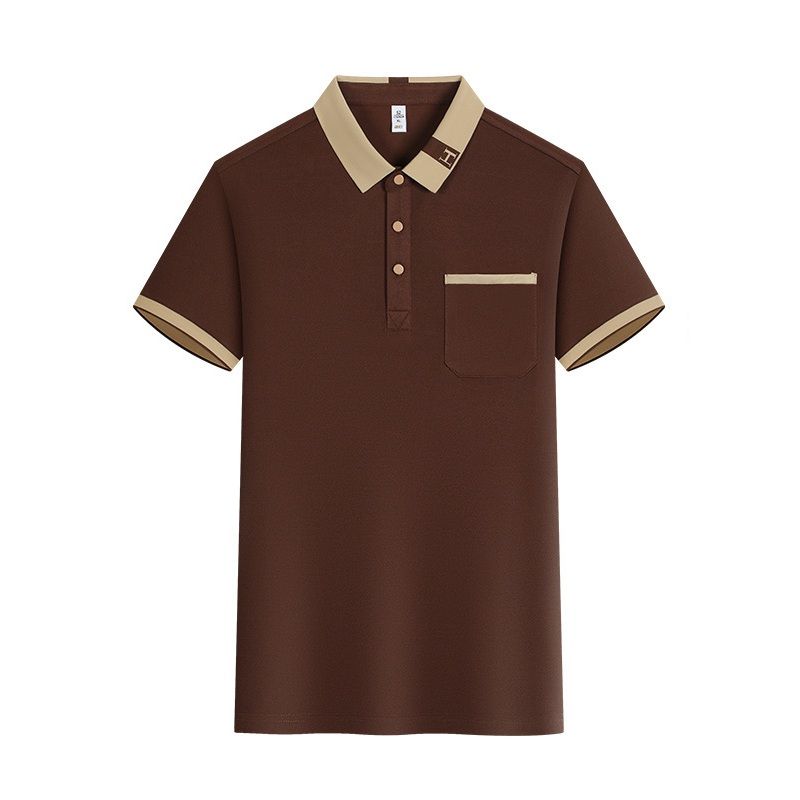 レディース ポロシャツ 配色襟ポケット付きレディースポロシャツ半袖