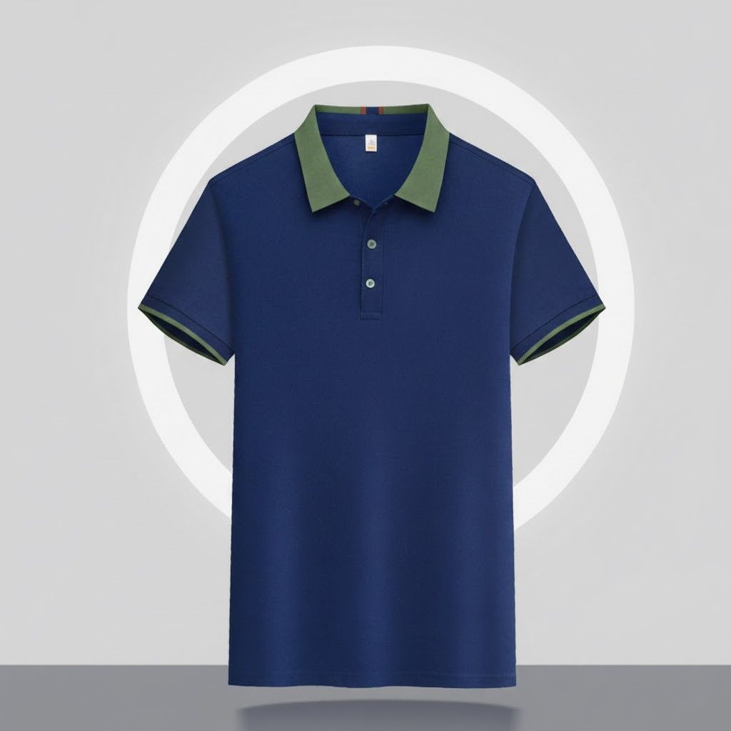 レディース ポロシャツ 配色襟デザインレディースポロシャツ半袖