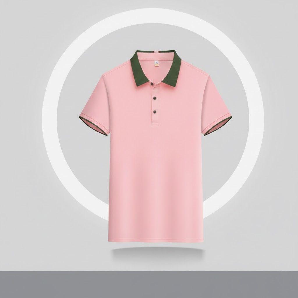レディース ポロシャツ 配色襟デザインレディースポロシャツ半袖
