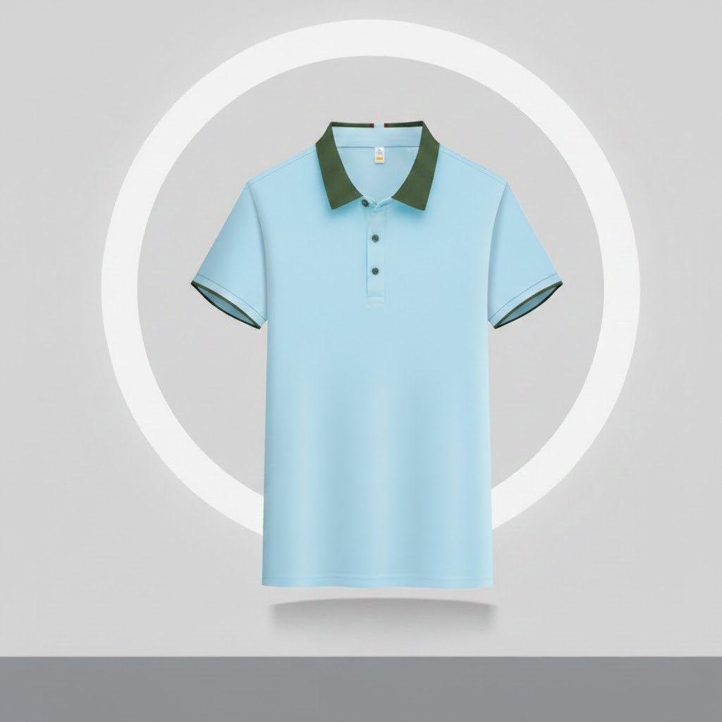 レディース ポロシャツ 配色襟デザインレディースポロシャツ半袖