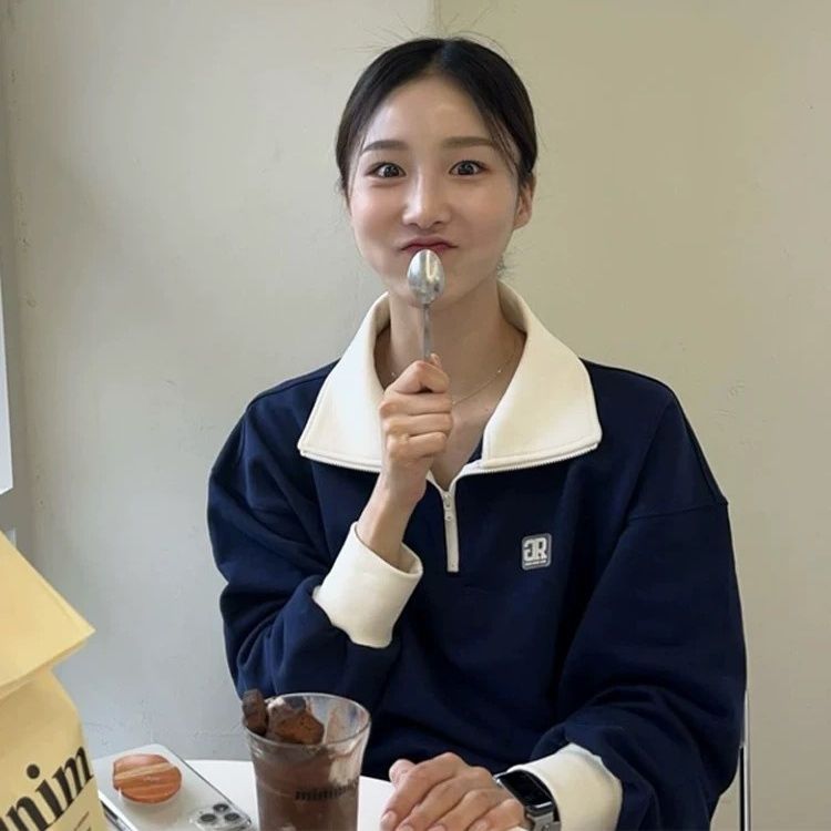 レディース ポロシャツ 配色襟ジップアップ長袖ポロシャツ