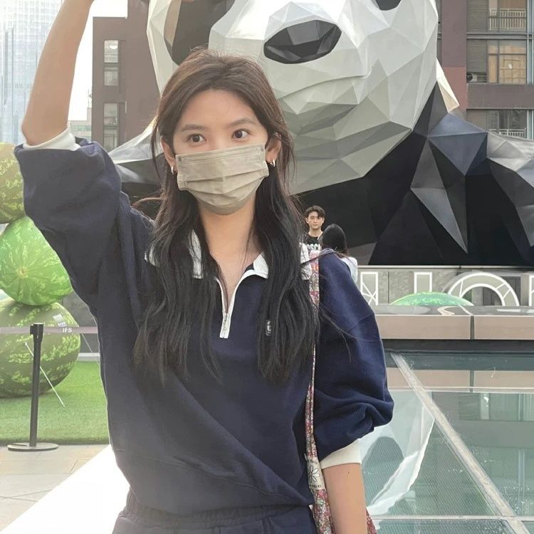 レディース ポロシャツ 配色襟ジップアップ長袖ポロシャツ